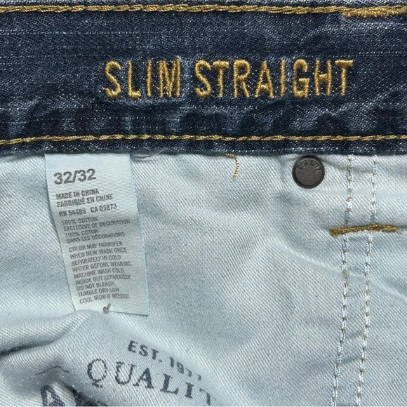 American Eagle Jeans Mens 32 x 32 Slim Straight Dark Wash 100% Cotton Denim Work - Picture 3 of 5